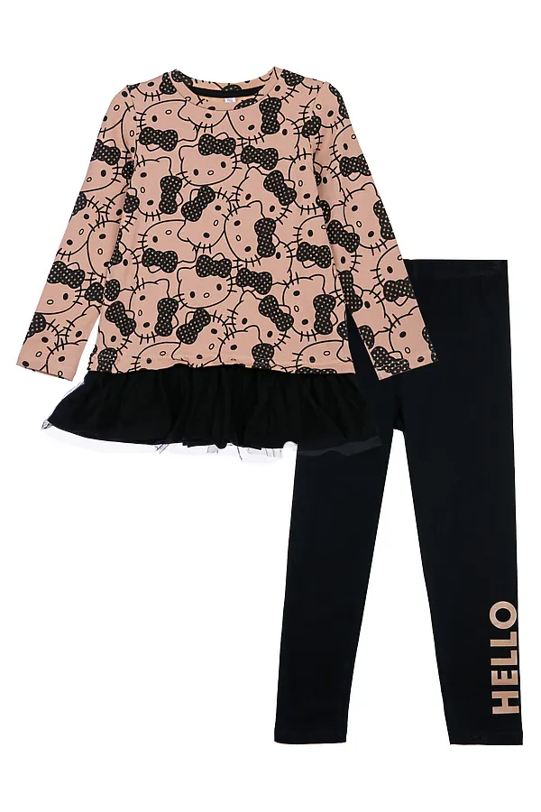 Комплект (Лонгслив+Леггинсы) PLAYTODAY, черный,цветной - фото 2