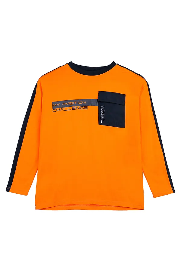 Лонгслив  PLAYTODAY, оранжевый,черный - фото 2