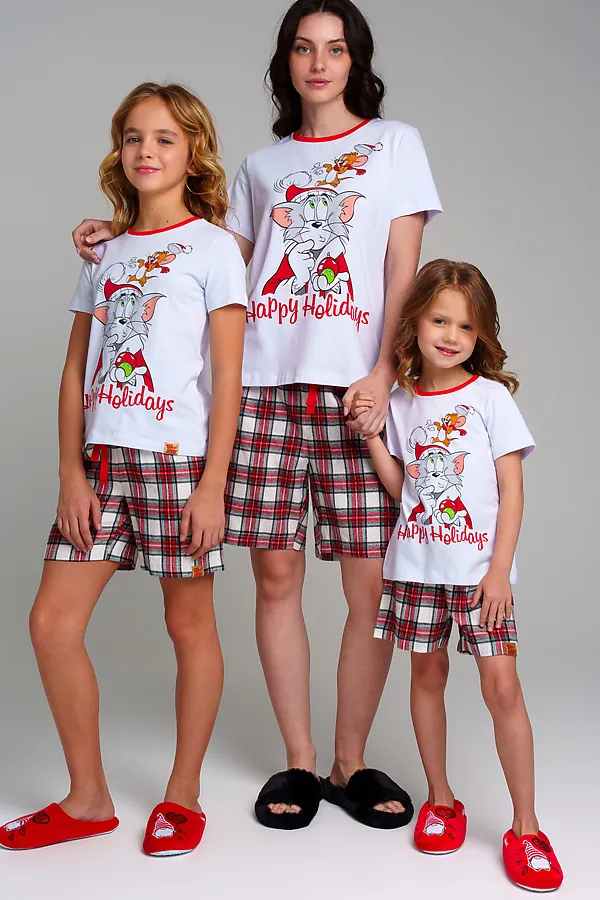 Пижама (Футболка + Шорты) PLAYTODAY, белый,цветной - фото 2