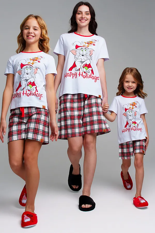 Пижама (Футболка + Шорты) PLAYTODAY, белый,цветной - фото 2