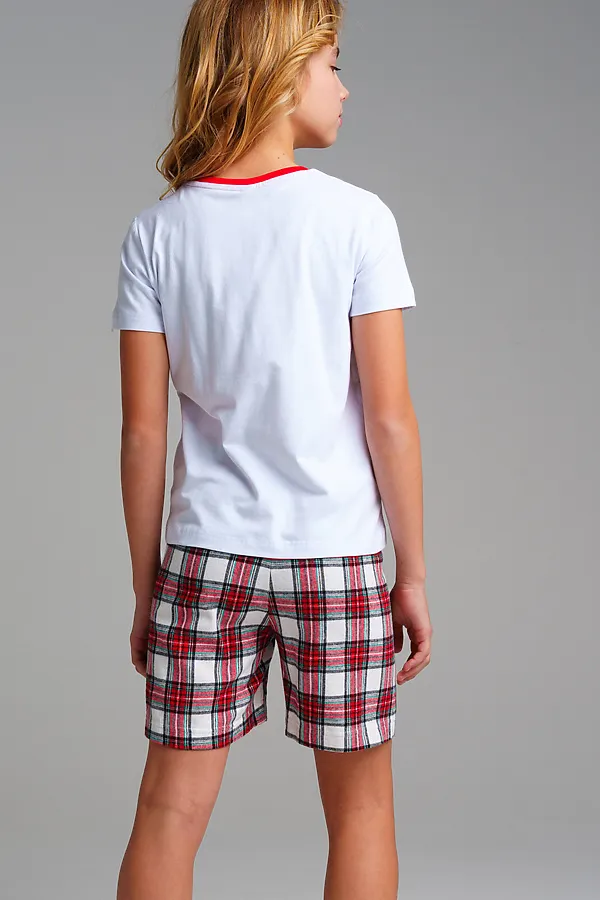 Пижама (Футболка + Шорты) PLAYTODAY, белый,цветной - фото 2