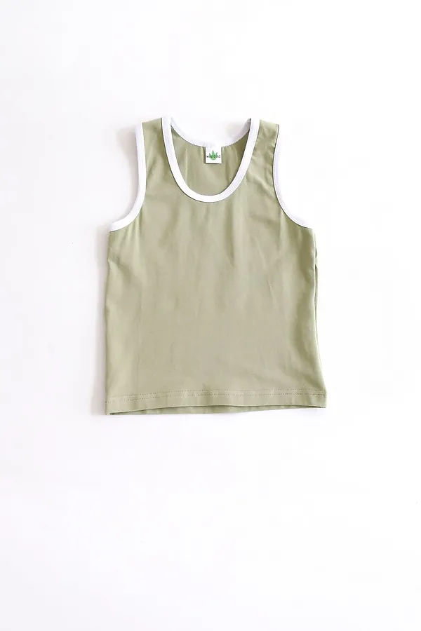 Майка детская оливка MINIDINO, оливка - фото 2