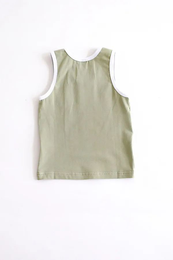 Майка детская оливка MINIDINO, оливка - фото 2