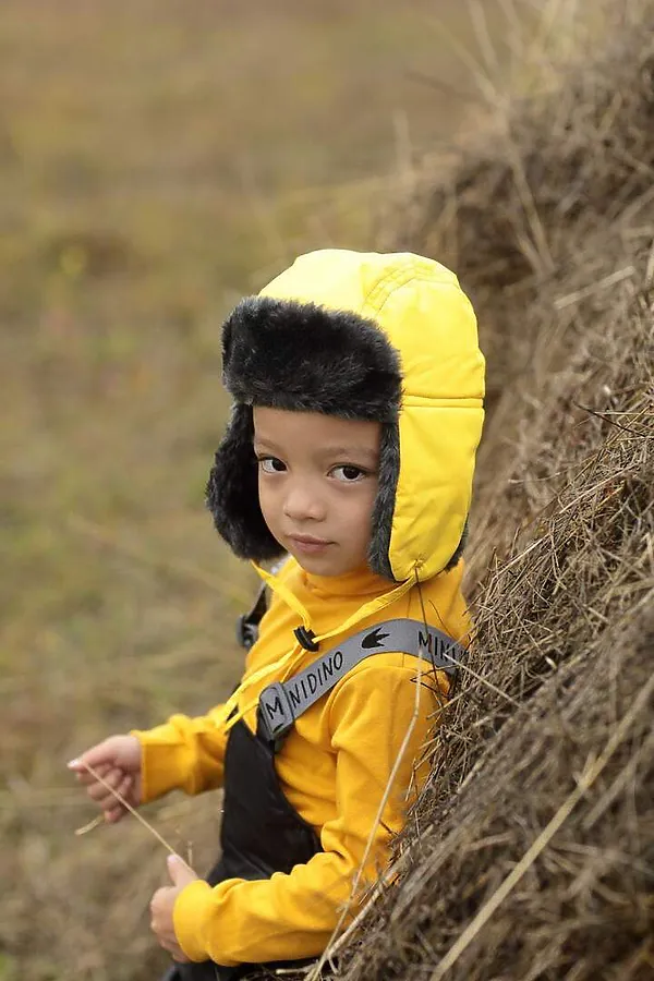 Шапка-ушанка желтый MINIDINO, желтый - фото 2