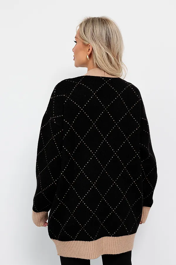 Кардиган KOSMOS, черный, бежевый - фото 2