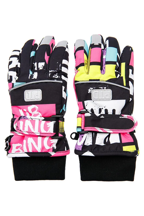 Перчатки  PLAYTODAY, розовый, черный, желтый, голубой - фото 2