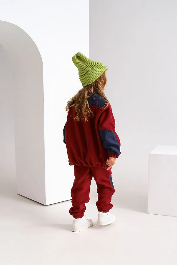 Брюки Флисовые бордо MINIDINO, бордо - фото 2