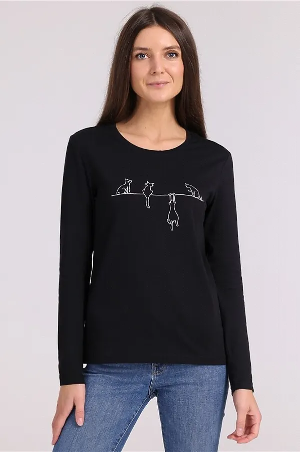 Лонгслив  АПРЕЛЬ, черный - фото 2