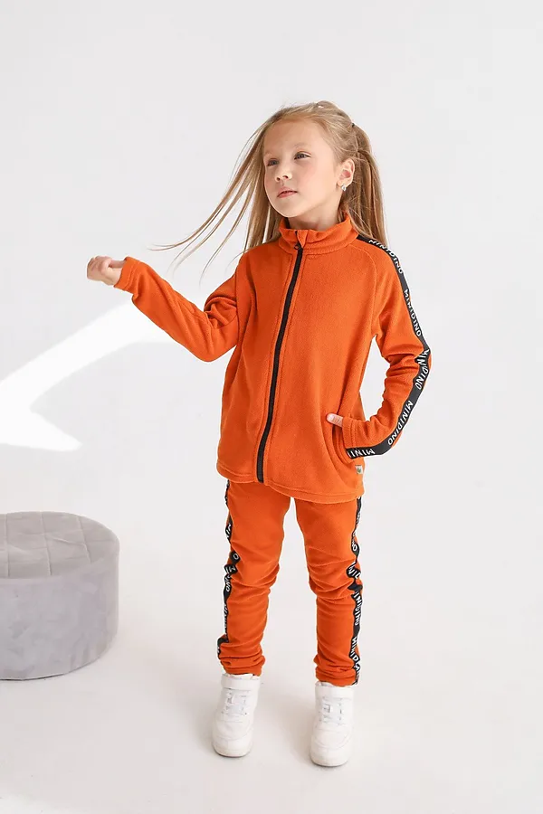 Комплект Флис лампасы хурма MINIDINO, хурма - фото 2