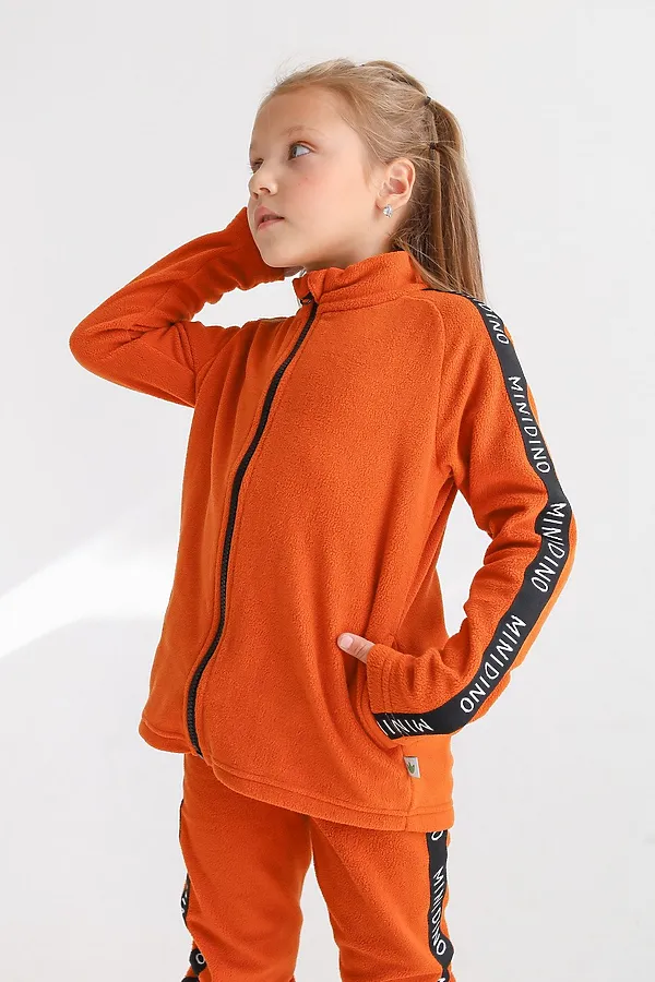 Комплект Флис лампасы хурма MINIDINO, хурма - фото 2