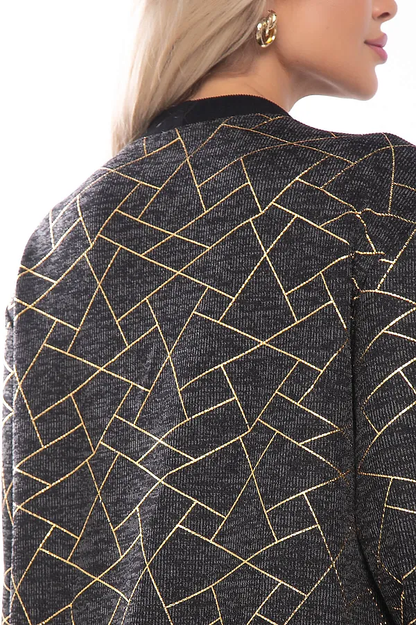 Платье "Янина" LADY TAIGA, серый меланж / золото - фото 2