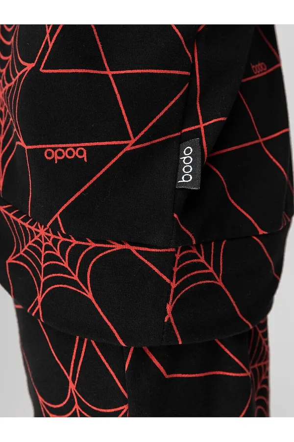 Костюм (Свитшот+Брюки) BODO, черный (красный) - фото 2