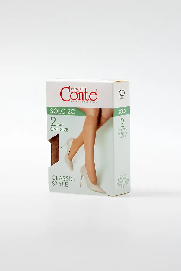 CONTE SOLO 20 (2 пары) Гольфы женские (коробка) CONTE ELEGANT, natural - фото 2