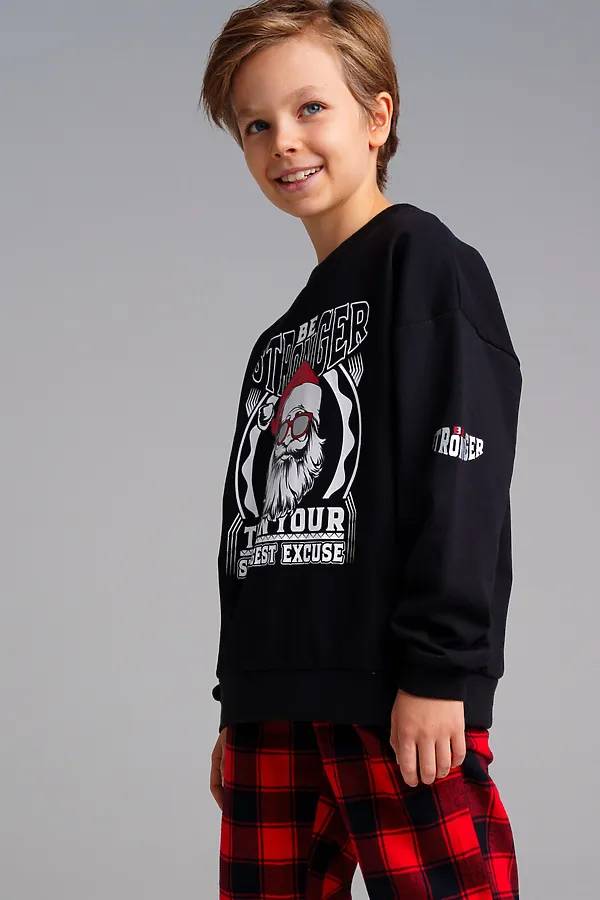 Свитшот PLAYTODAY, черный,белый,красный - фото 2