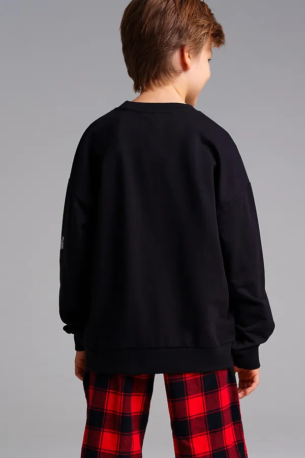 Свитшот PLAYTODAY, черный,белый,красный - фото 2