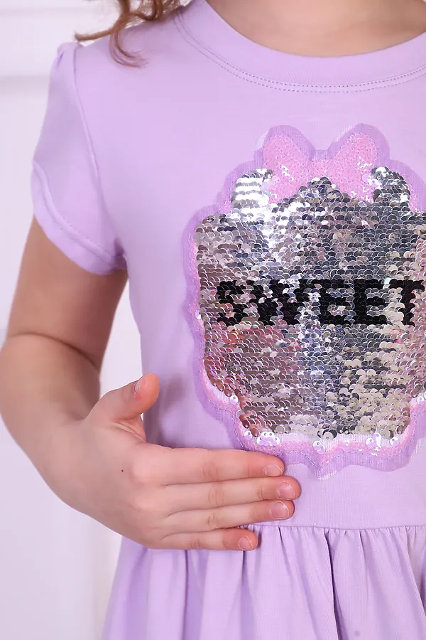 Платье Мечтатель короткий рукав НАТАЛИ, сиреневый - фото 2