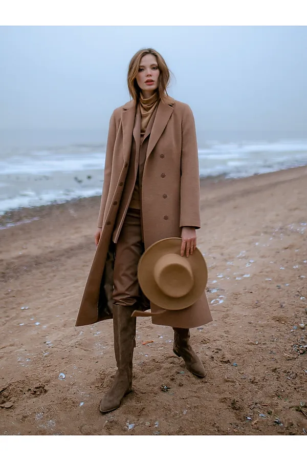 Пальто POMPA, кэмел - фото 2