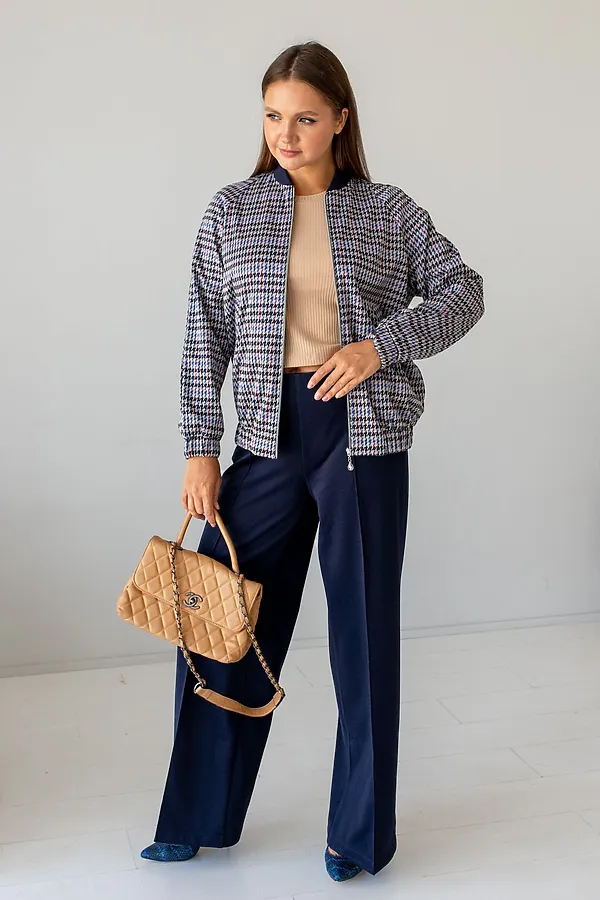 Бомбер TOOK A LOOK, черно-голубой - фото 2