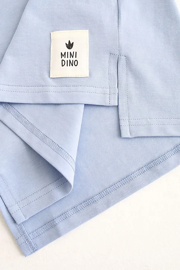Джемпер с коротким рукавом с разрезами облако MINIDINO, облако - фото 2