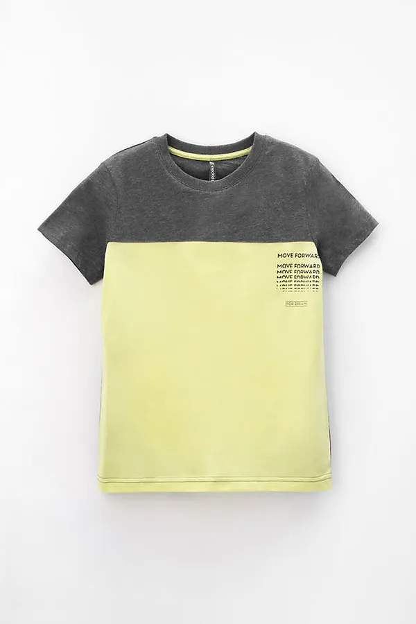 Футболка CROCKID, тем.серый меланж,фисташковый к422 - фото 2