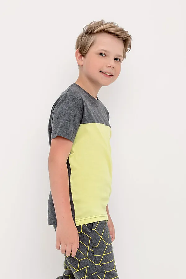 Футболка CROCKID, тем.серый меланж,фисташковый к422 - фото 2