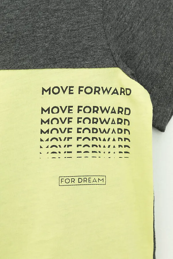 Футболка CROCKID, тем.серый меланж,фисташковый к422 - фото 2