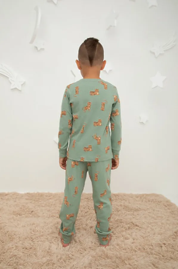 Пижама CROCKID, тигриная семья на милитари - фото 2