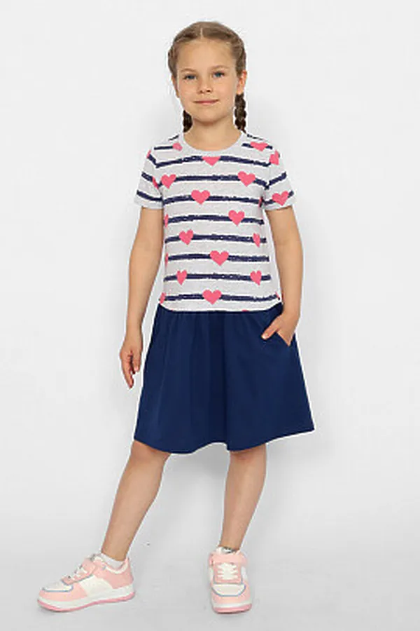 Платье CRB, св.серый меланж - фото 2