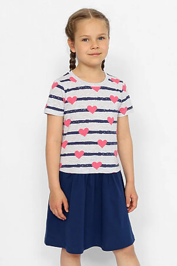 Платье CRB, св.серый меланж - фото 2