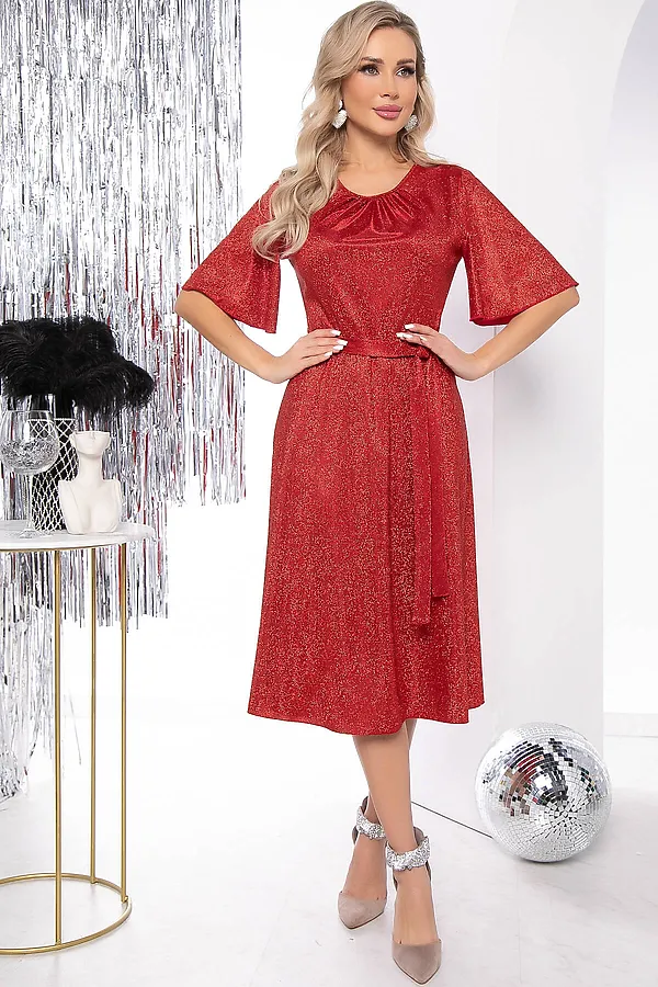 Платье "Идиллия" LADY TAIGA, бордо - фото 2