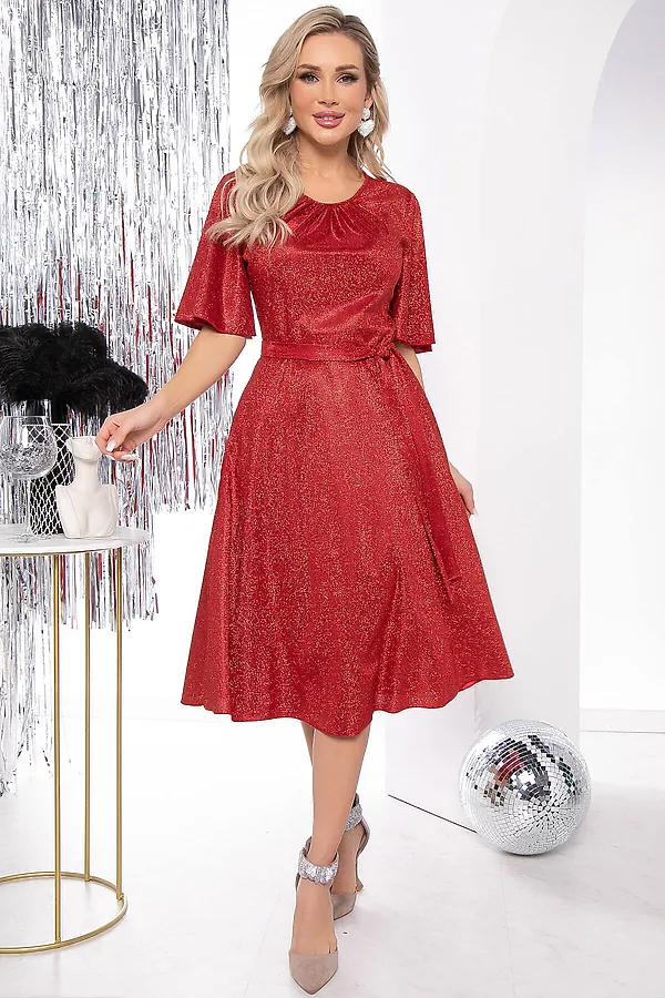 Платье "Идиллия" LADY TAIGA, бордо - фото 2