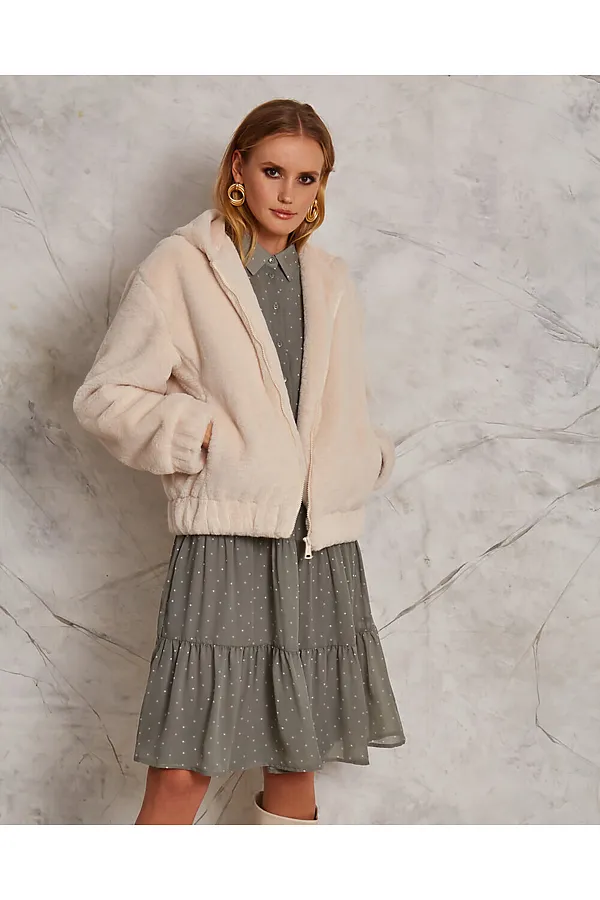 Полушубок INCITY, белый натуральный - фото 2