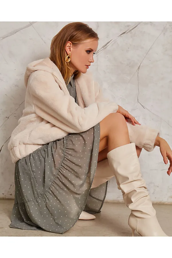 Полушубок INCITY, белый натуральный - фото 2