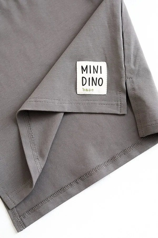 Джемпер с коротким рукавом с разрезами Base скала MINIDINO, скала - фото 2