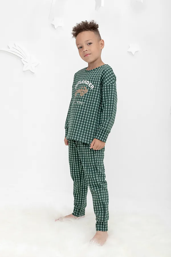 Пижама CROCKID, полынь,маленькая клетка - фото 2