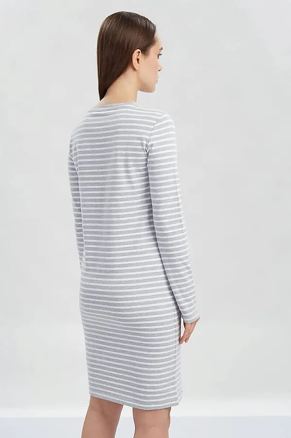 Платье INCITY, серый меланж-белый - фото 2