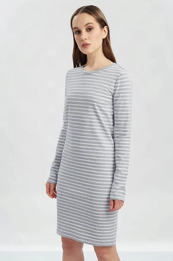 Платье INCITY, серый меланж-белый - фото 2