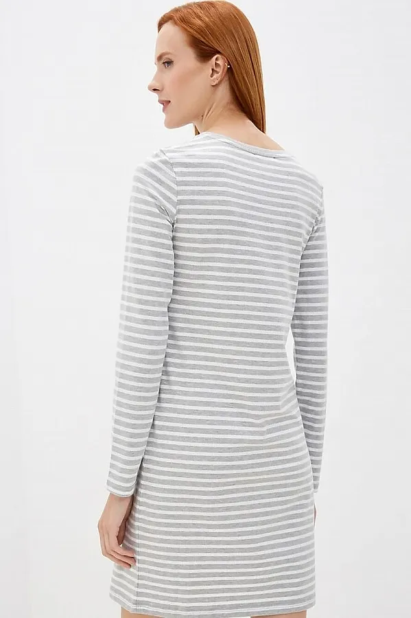 Платье INCITY, серый меланж-белый - фото 2