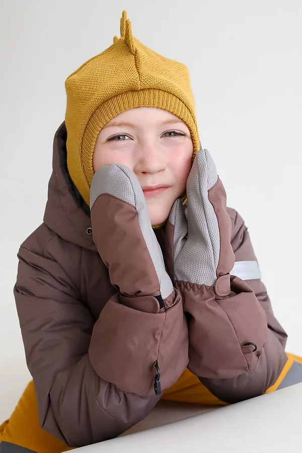 Краги зима капучино/серый Е2 MINIDINO, капучино/серый е2 - фото 2