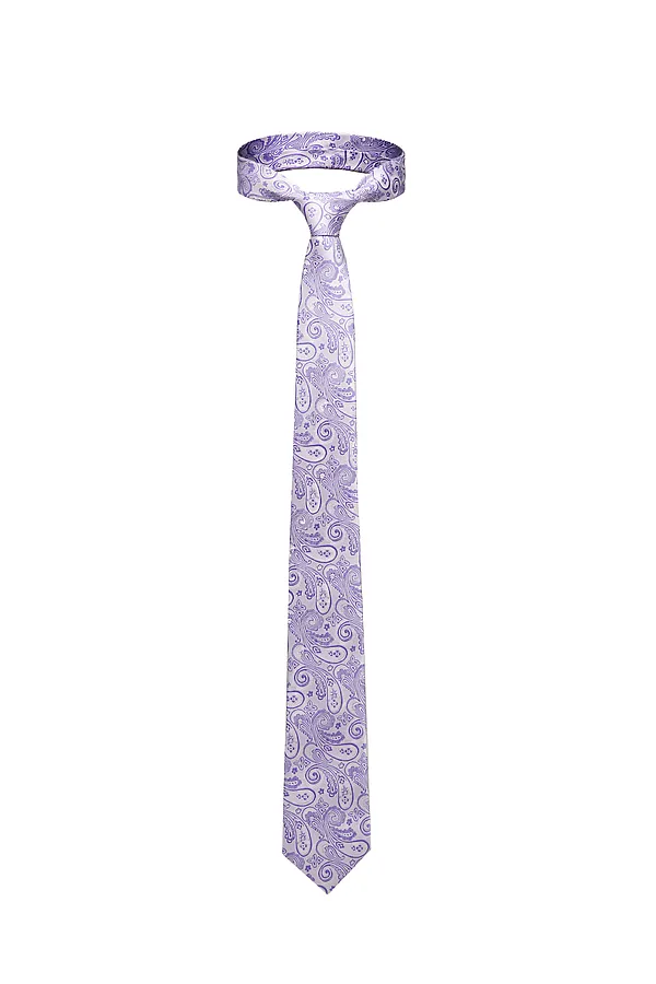 Набор из 2 аксессуаров: галстук платок "Мужские игры" SIGNATURE, сиреневый, белый - фото 2