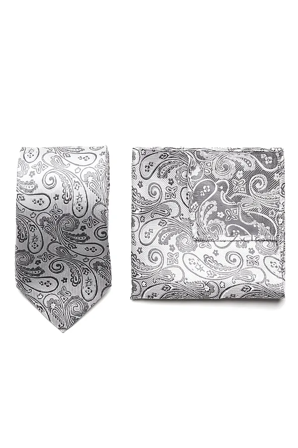 Набор из 2 аксессуаров: галстук платок "Мужские игры" SIGNATURE, темно-серый, белый - фото 2