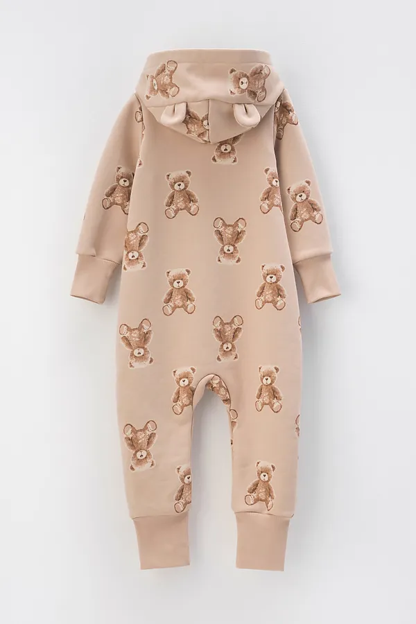 Комбинезон CROCKID, темно-бежевый,плюшевый мишка к410 - фото 2