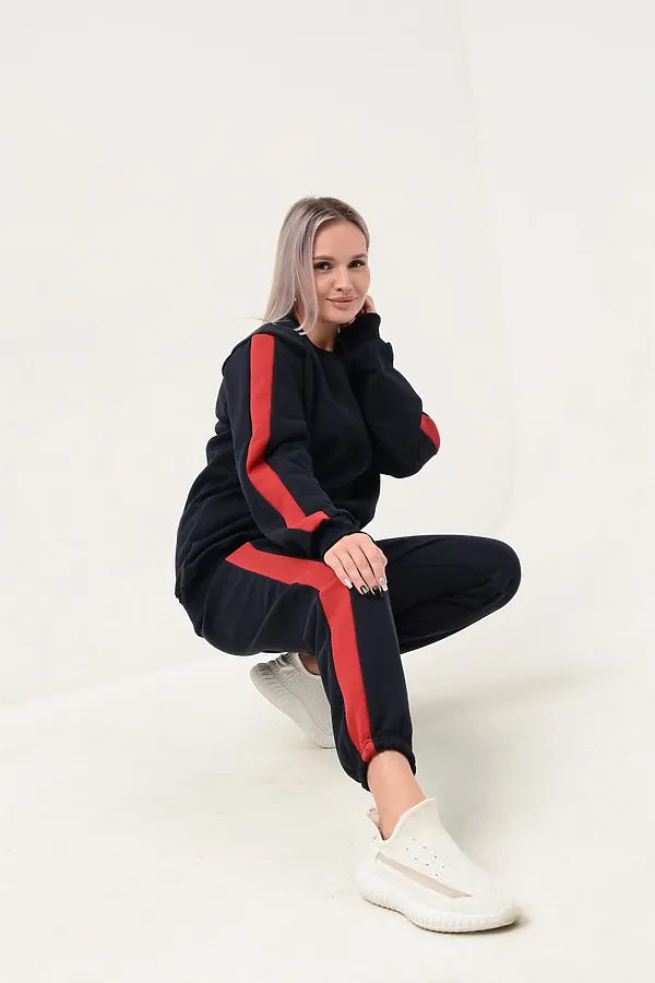 Костюм (Брюки+Толстовка) СОФИЯ37, черно-красный - фото 2