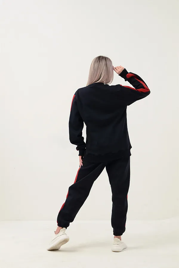 Костюм (Брюки+Толстовка) СОФИЯ37, черно-красный - фото 2