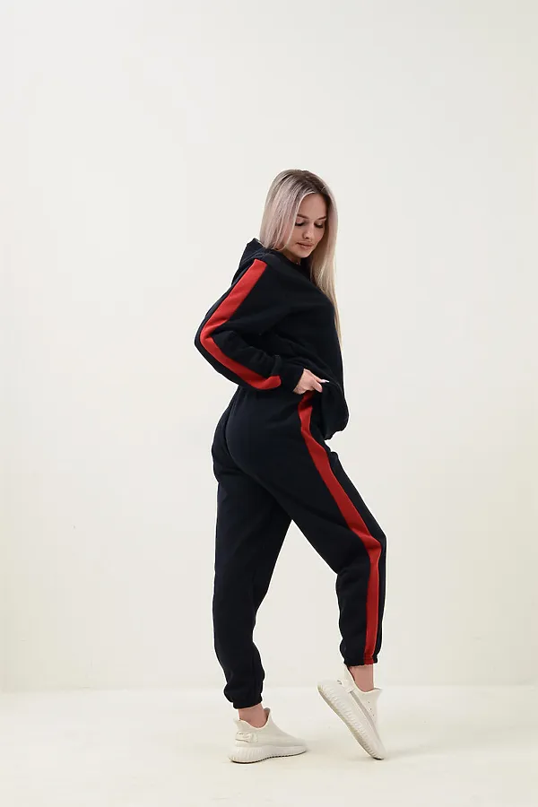 Костюм (Брюки+Толстовка) СОФИЯ37, черно-красный - фото 2
