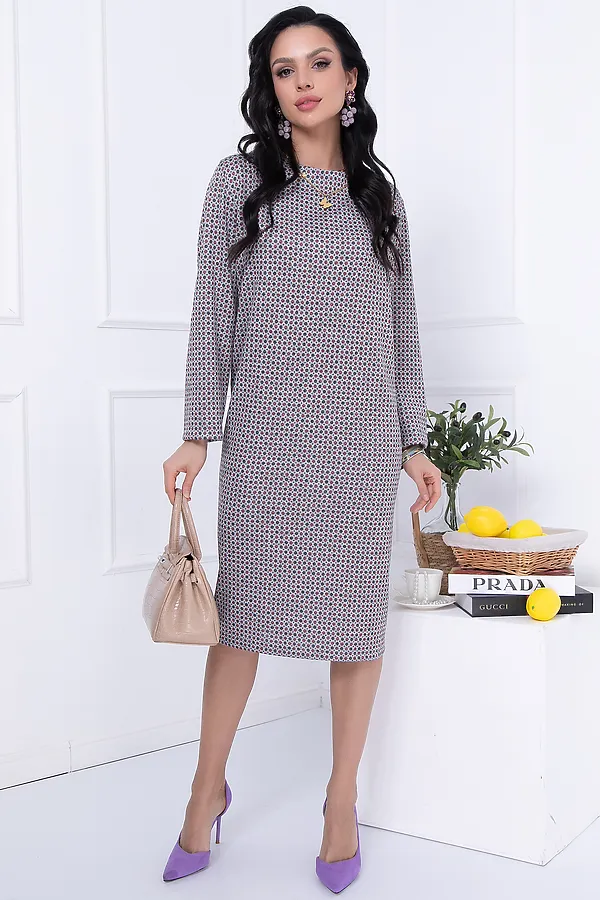 Платье BELLOVERA, серый, красный - фото 2