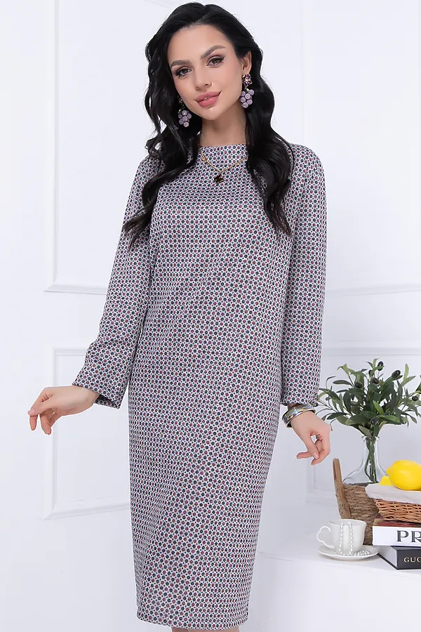 Платье BELLOVERA, серый, красный - фото 2