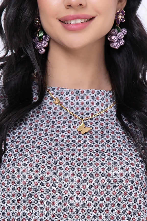 Платье BELLOVERA, серый, красный - фото 2