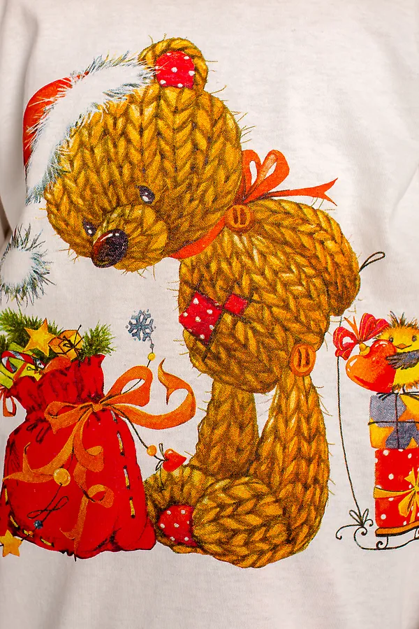 Пижама с брюками Каникулы-5 НАТАЛИ, молочный/красная клетка - фото 2