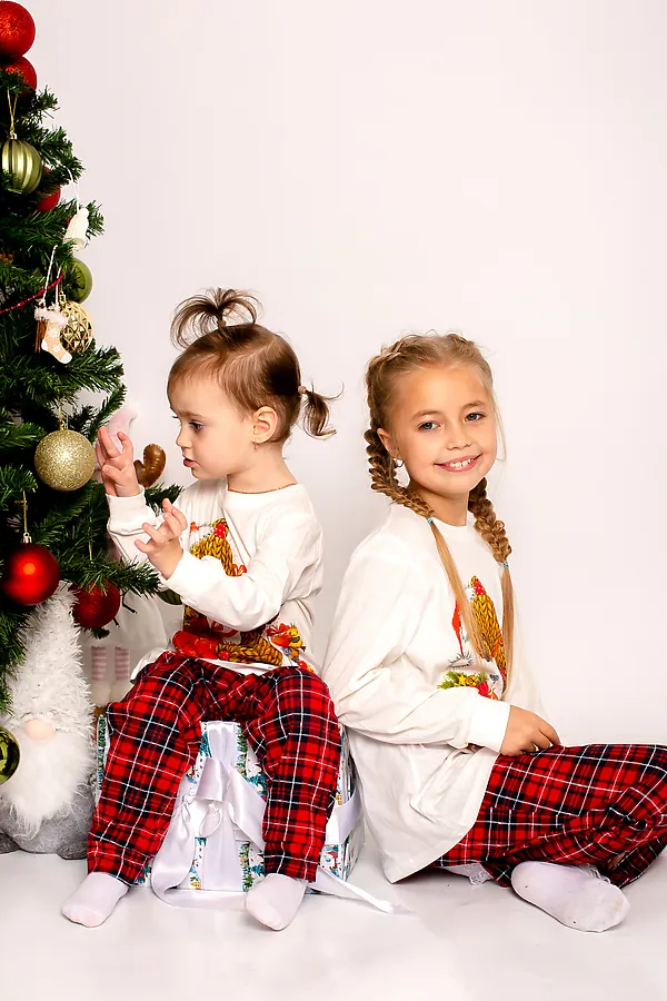 Пижама с брюками Каникулы-5 НАТАЛИ, молочный/красная клетка - фото 2